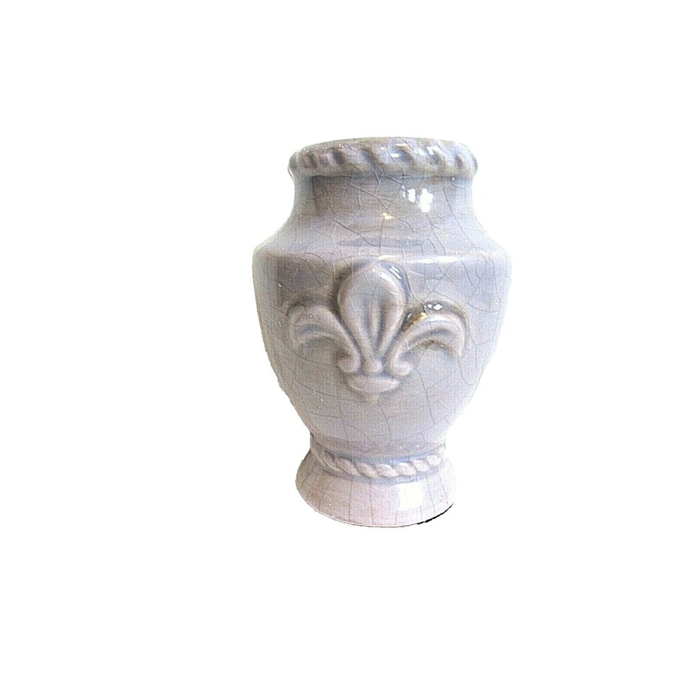 Terracotta Crackle Glaze Decanter Mauve Casa Di Francesca Farmhouse Decore 5.5"